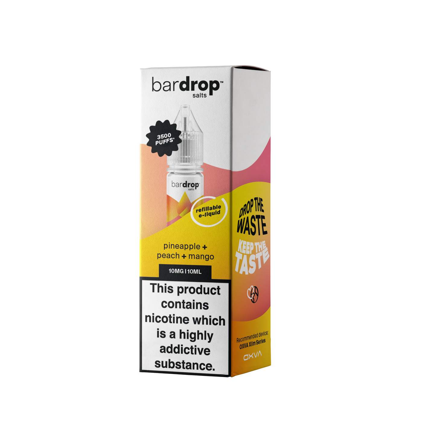 Pineapple + Peach + Mango 10ml Bar Nic Salt By Bar Drop