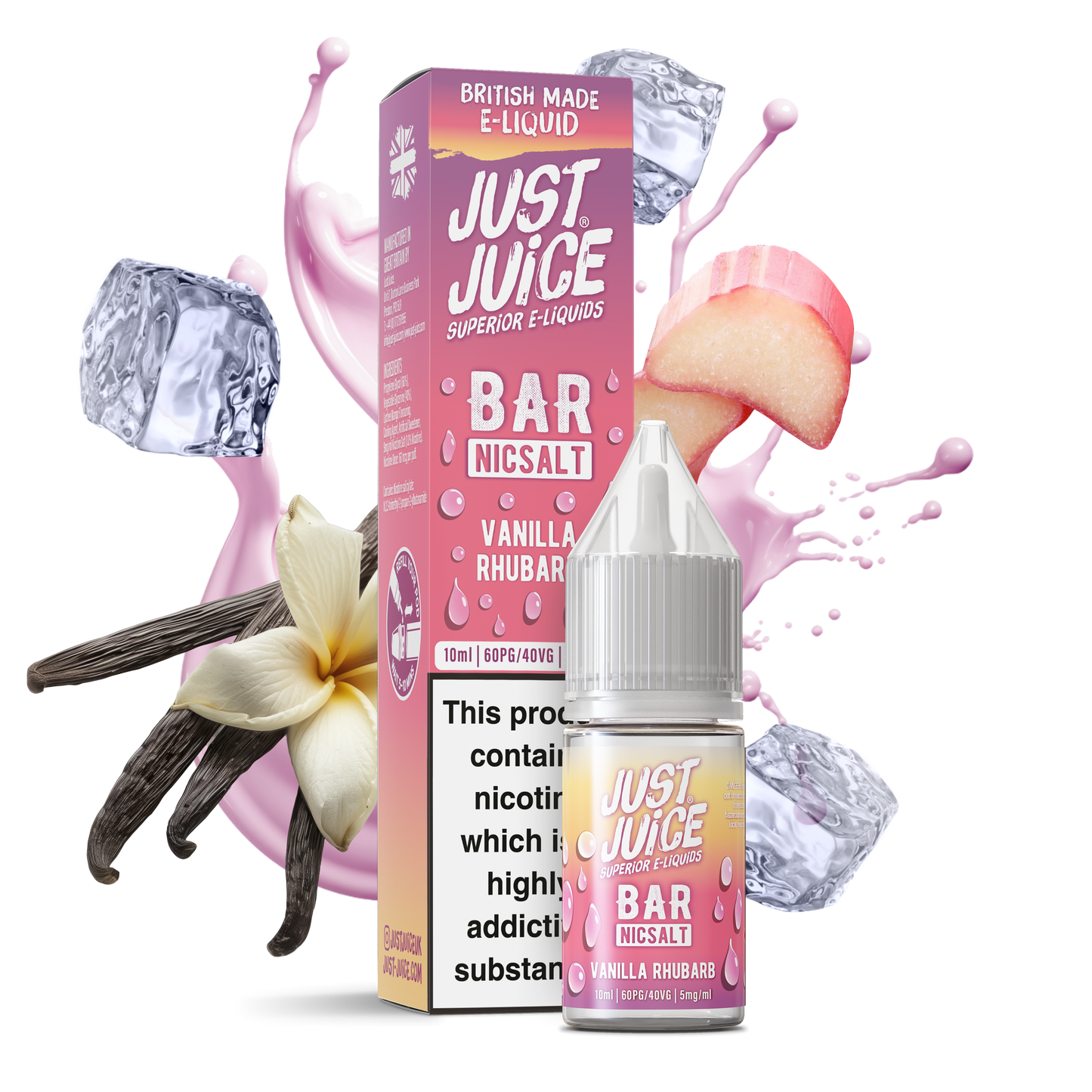 Vanilla Rhubarb 10ml Bar Nic Salt By Just Juice