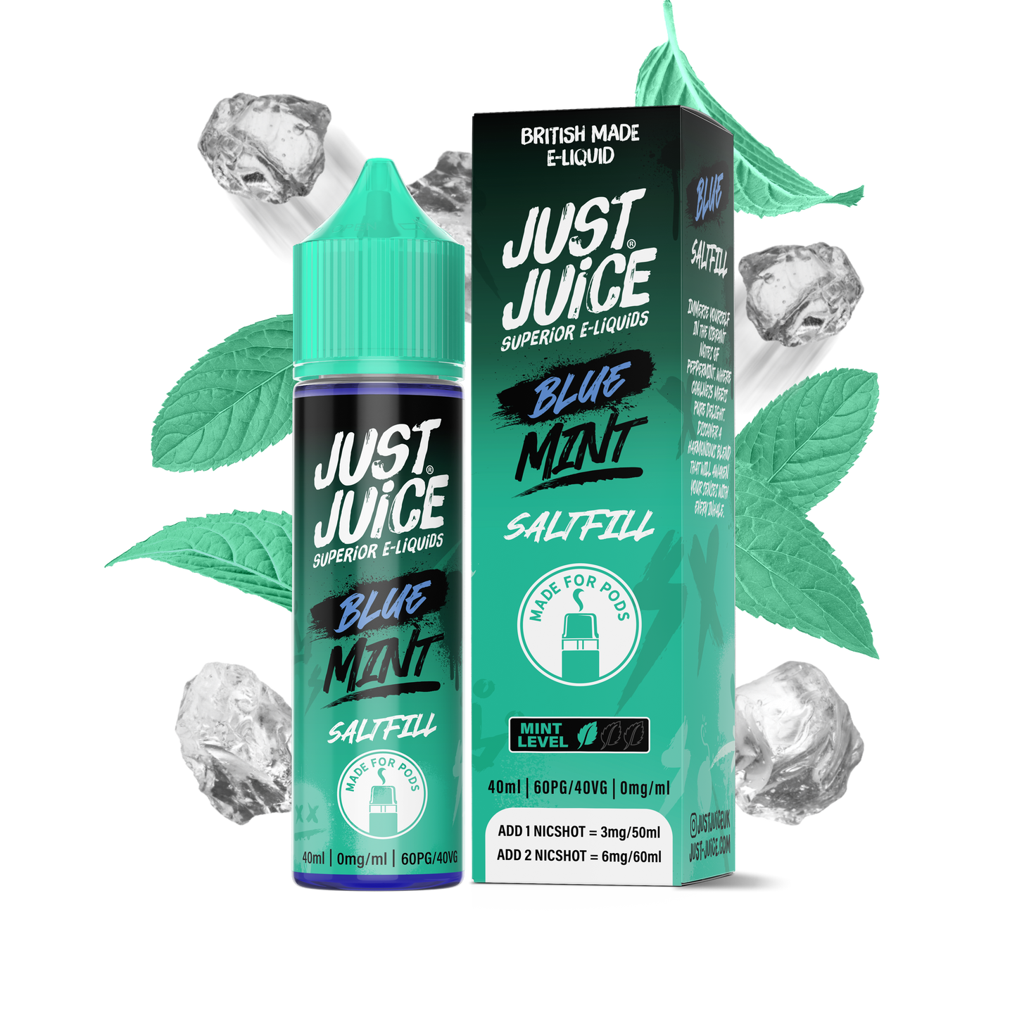 Blue Mint 60ml Mint Saltfill By Just Juice