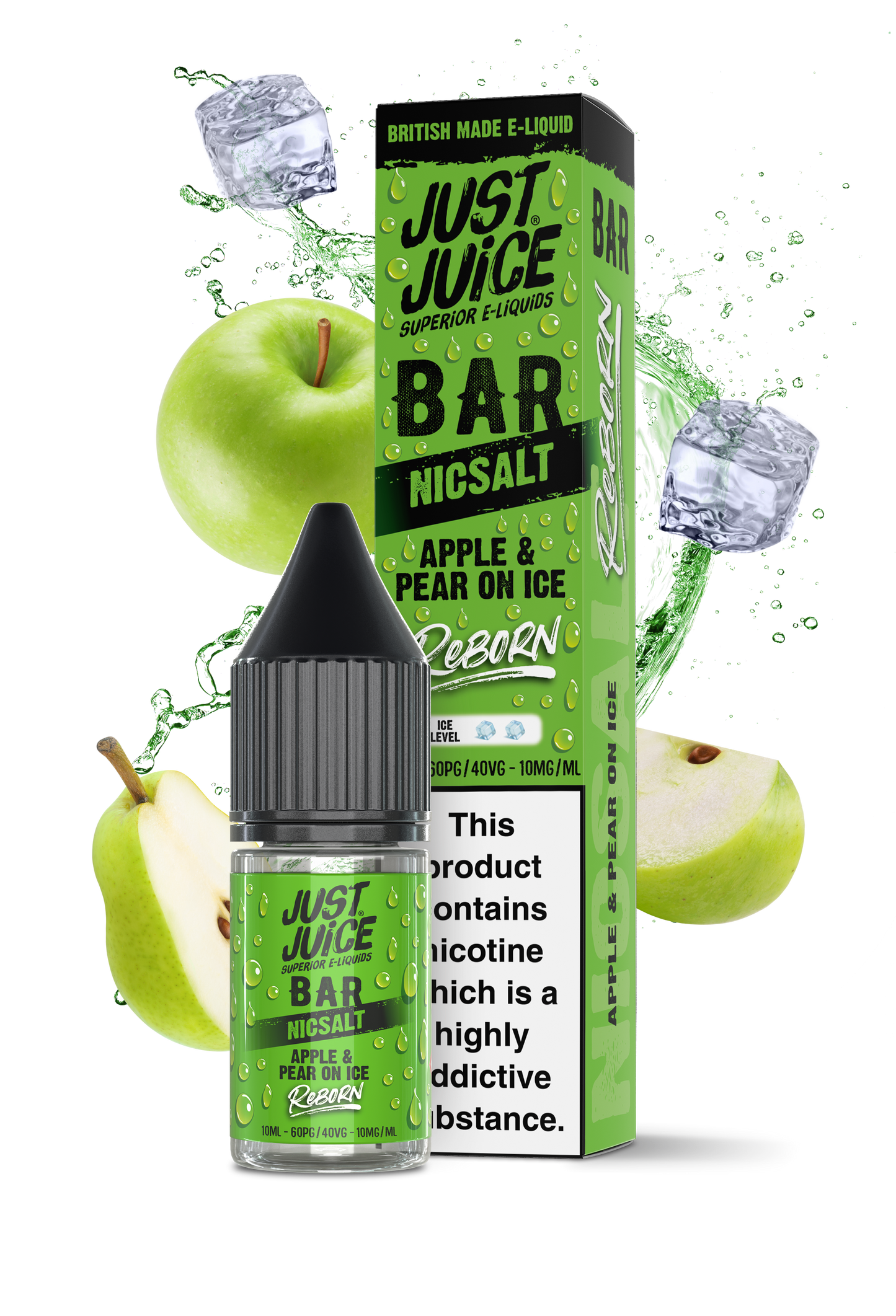 Apple & Pear On Ice 10ml Bar Nic Salt By Just Juice Reborn