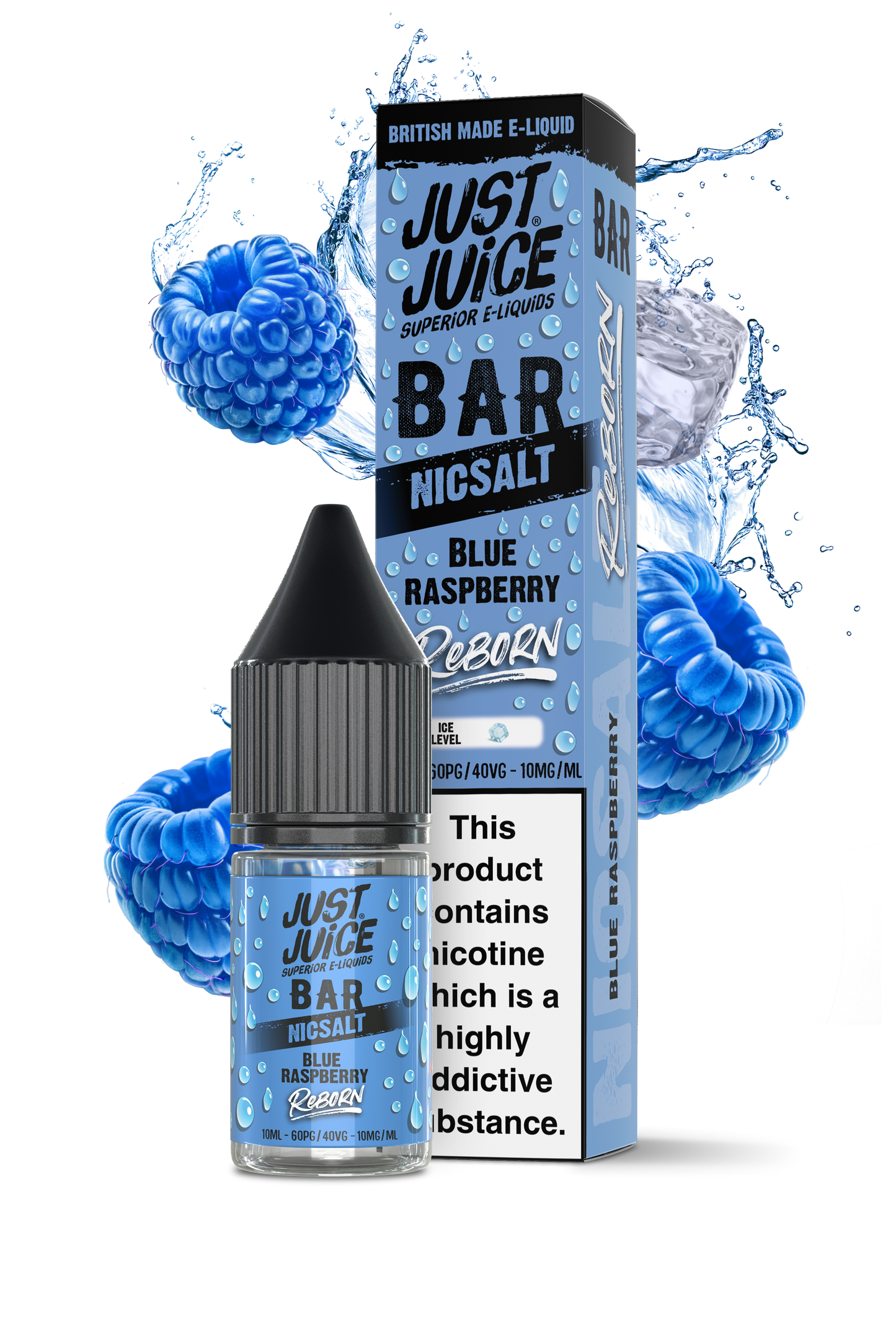 Blue Raspberry 10ml Bar Nic Salt By Just Juice Reborn