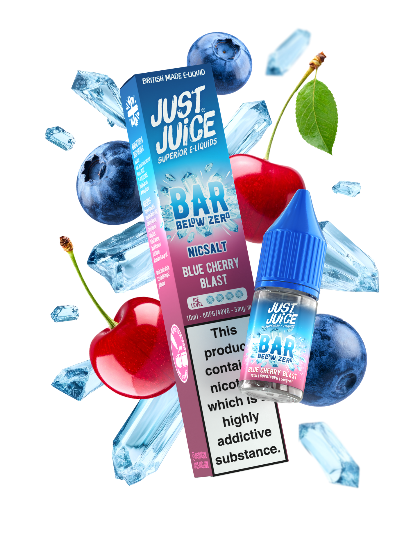 Blue Cherry Blast 10ml Nic Salt By Bar Below Zero