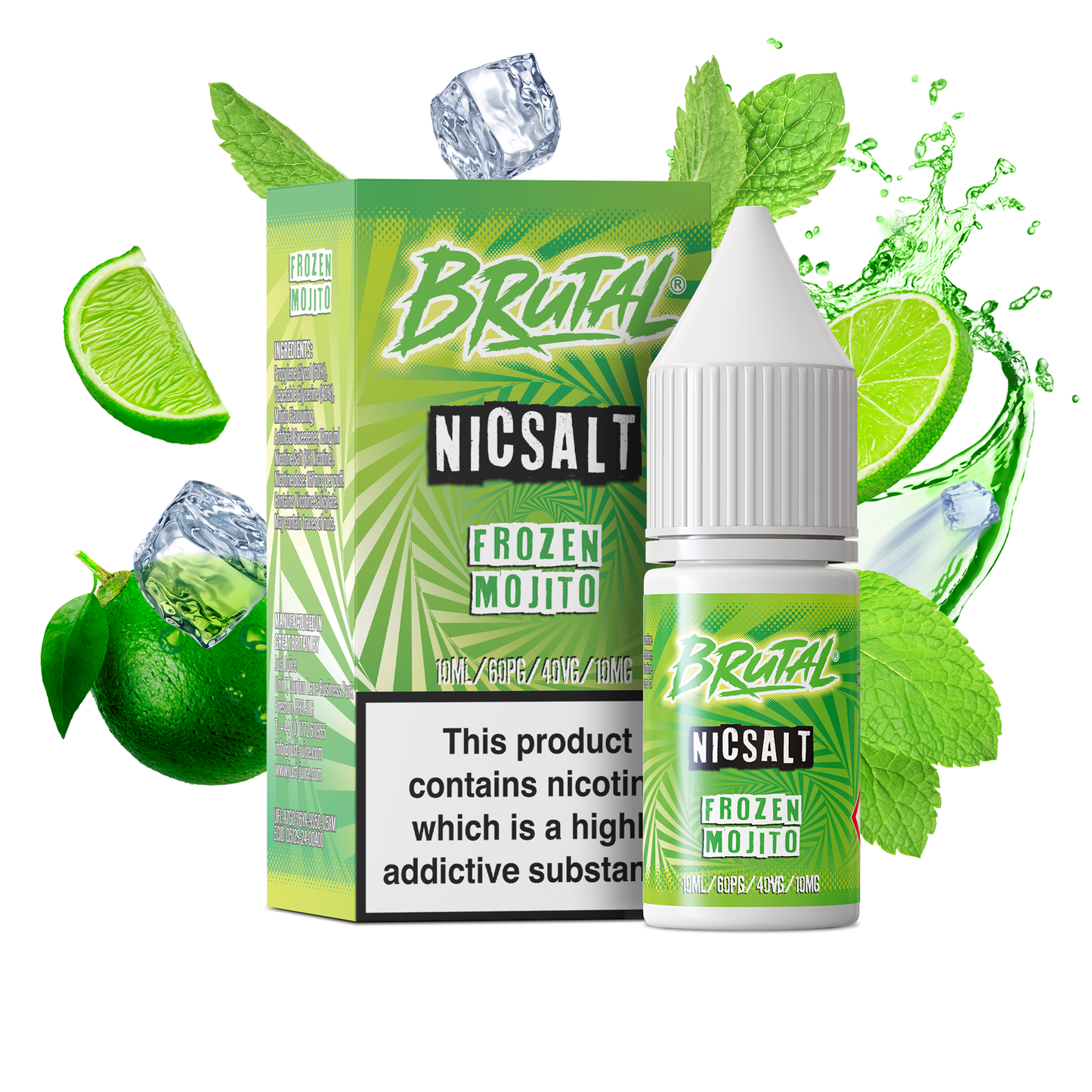 Frozen Mojito 10ml Nic Salt By Just Juice Brutal
