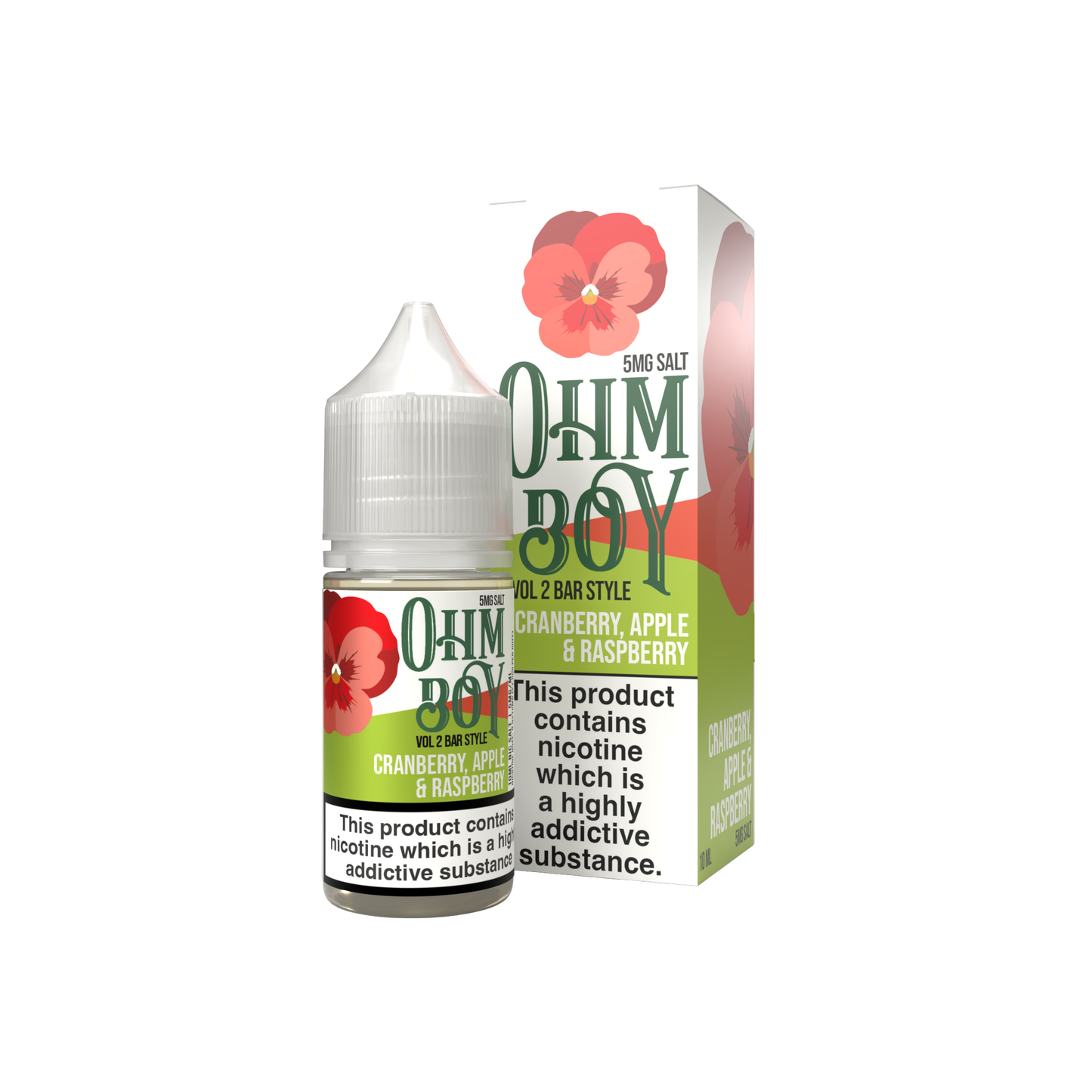 Cranberry Apple & Raspberry 10ml Bar Style By Ohm Boy