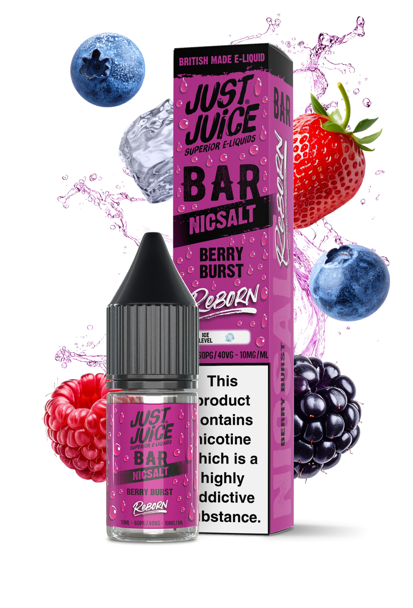 Berry Burst 10ml Bar Nic Salt By Just Juice Reborn