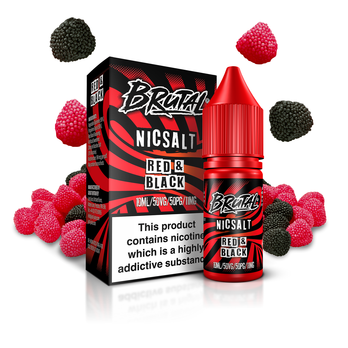 Red & Black 11mg Nic Salt By Just Juice Brutal 10ml