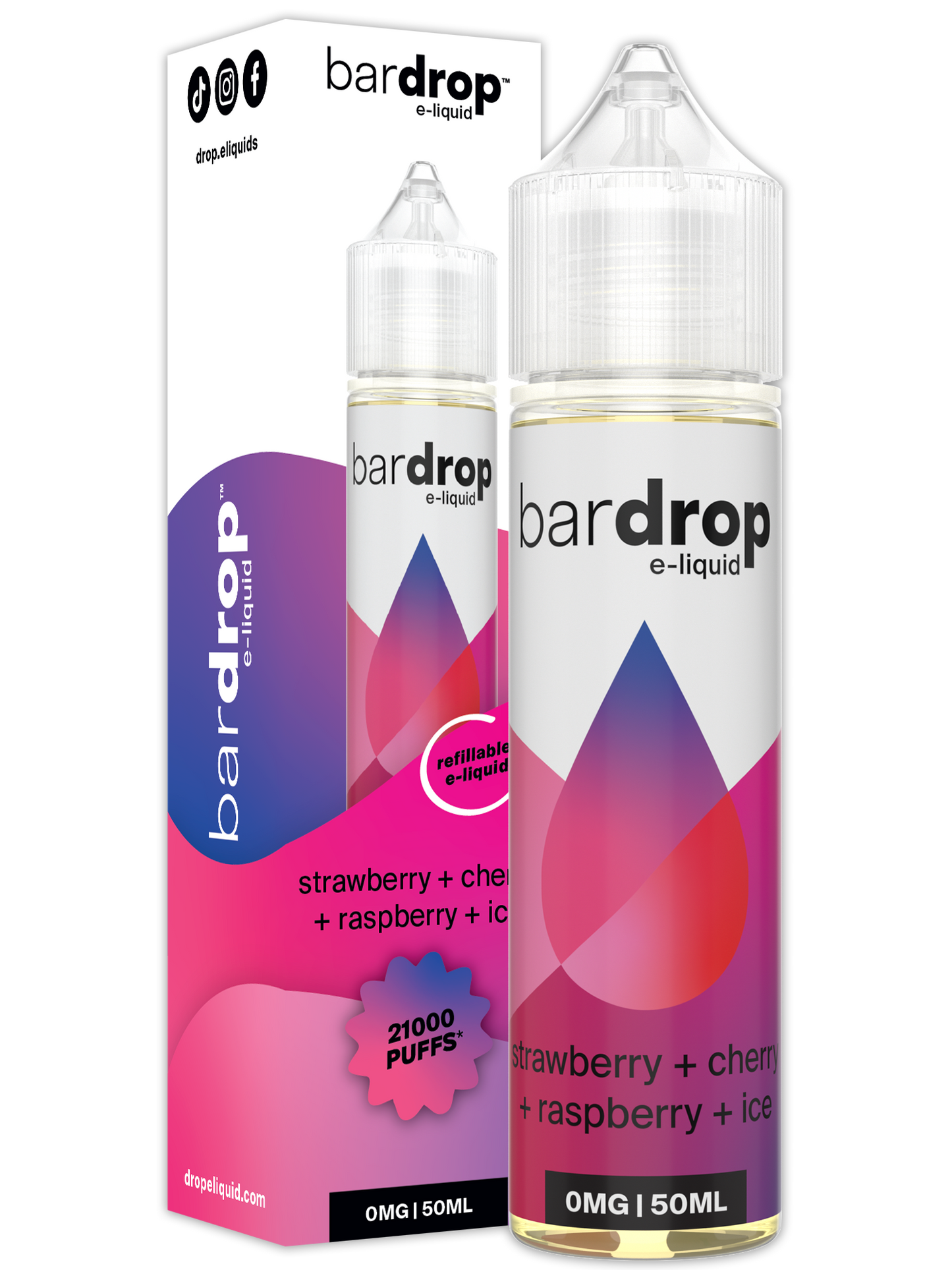 Strawberry Cherry Raspberry Ice 60ml Bar Drop Shortfill