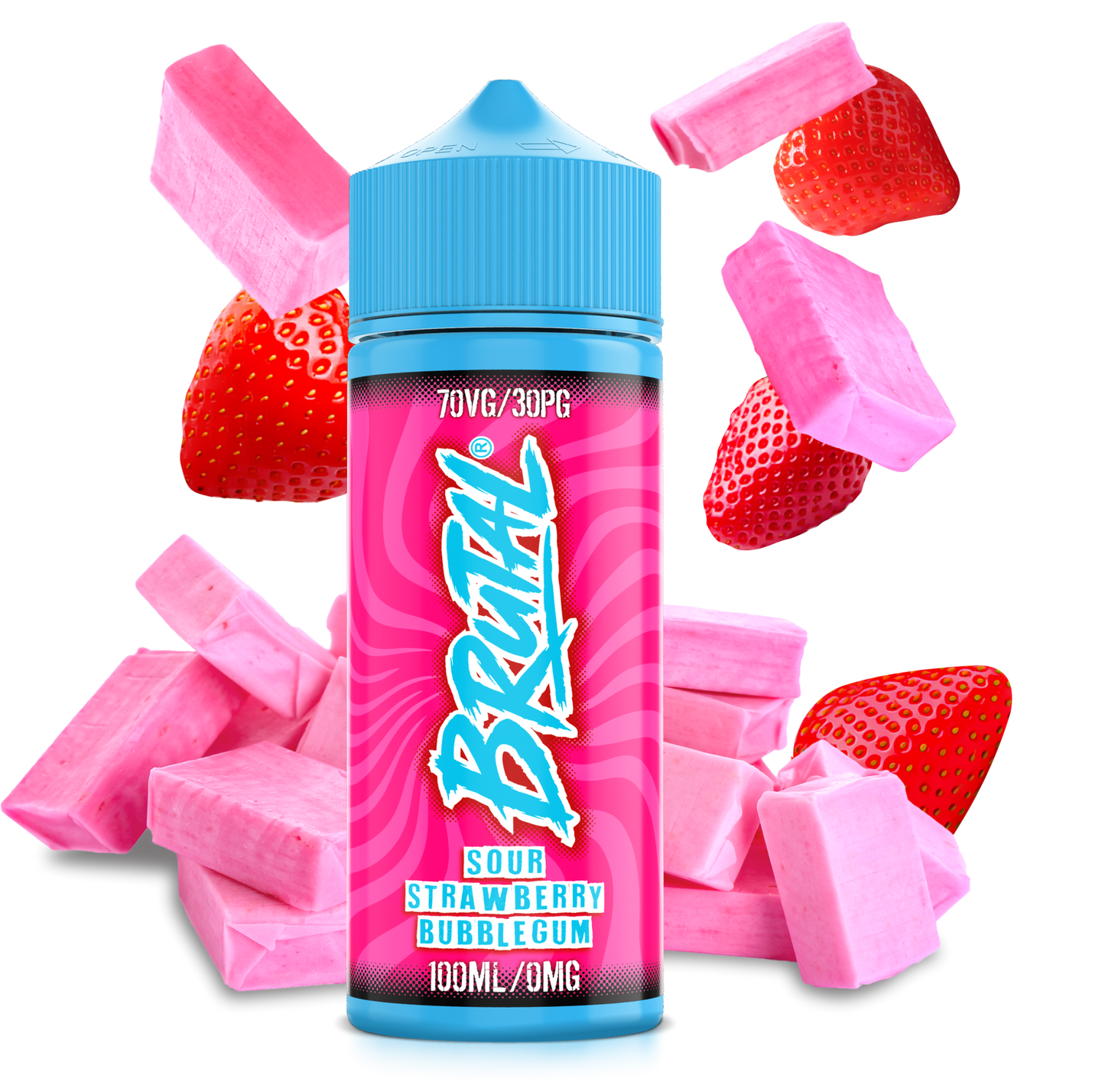 Sour Strawberry Bubblegum 100ml Shortfill By Just Juice Brutal