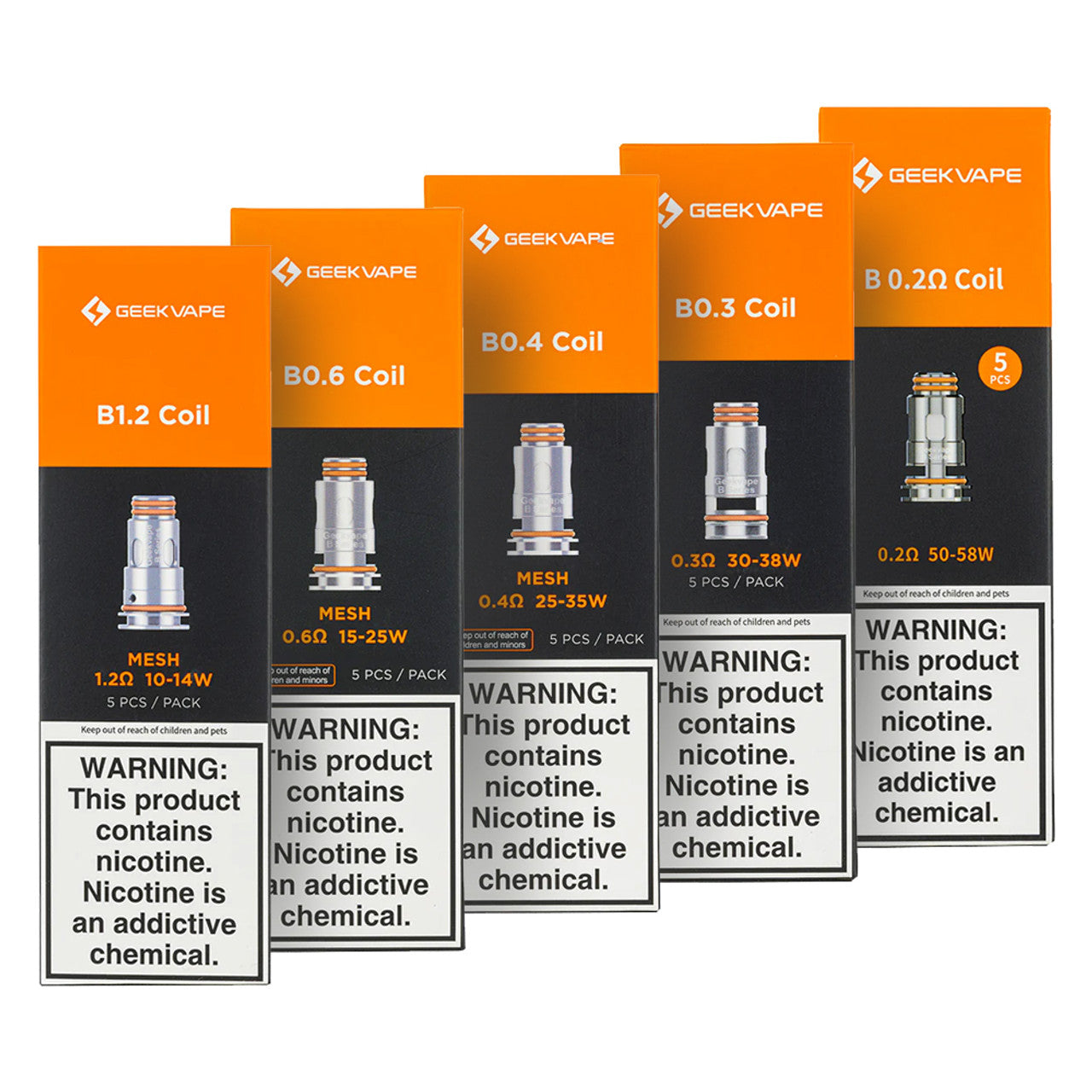 Geek Vape B Series Coils (5 Pack) | 0.2Ω 0.3Ω 0.4Ω 0.6Ω | Boost Replacement Coils | Vaperbar Chelmsford